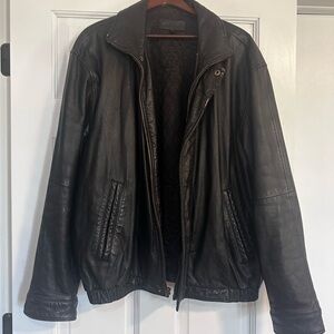 John Ashford Men's Black Leather Jacket